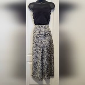 Free People Snake Print A-Line Skirt in Black and Cream Size 2 EUC